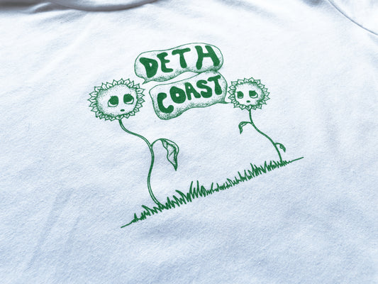 Deth Coast Flower Power White Crop Top