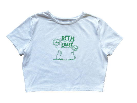 Deth Coast Flower Power White Crop Top